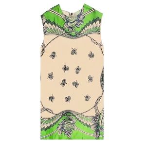 GUCCI Printed Silk Tunic Shift Dress